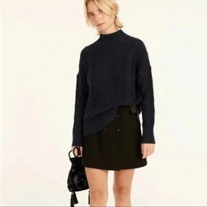 J CREW Long cotton cable-knit mockneck sweater